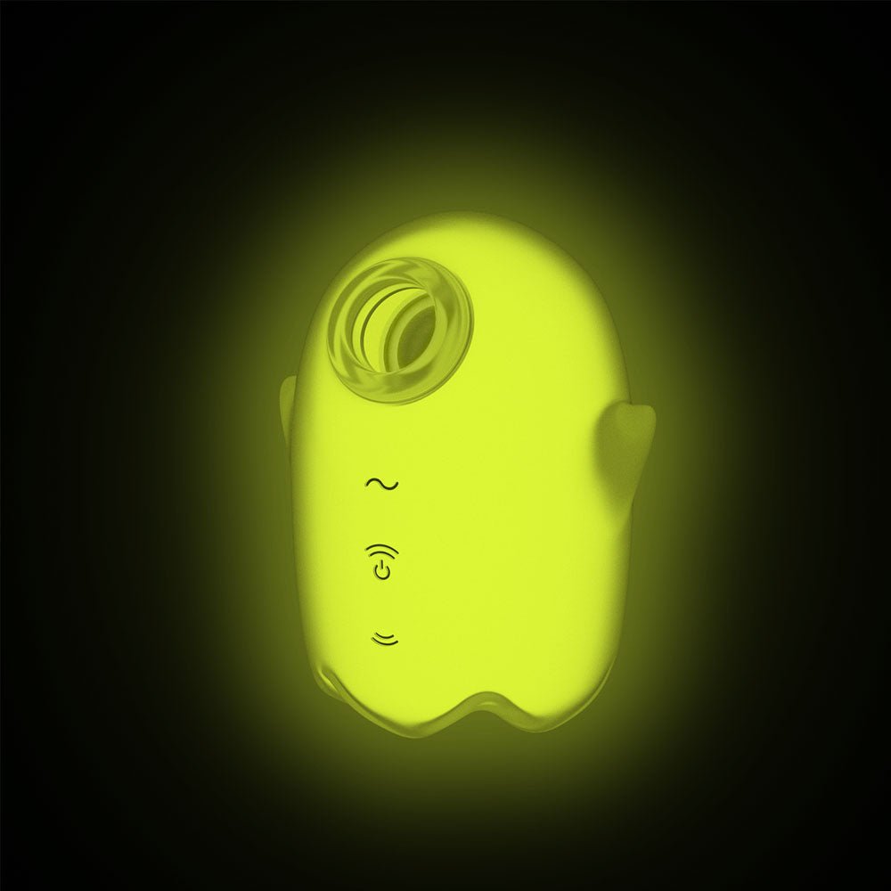 Satisfyer Glowing Ghost - Yellow - Glow in Dark Yellow USB Rechargeable Air Pulse Stimulator - silkandsin