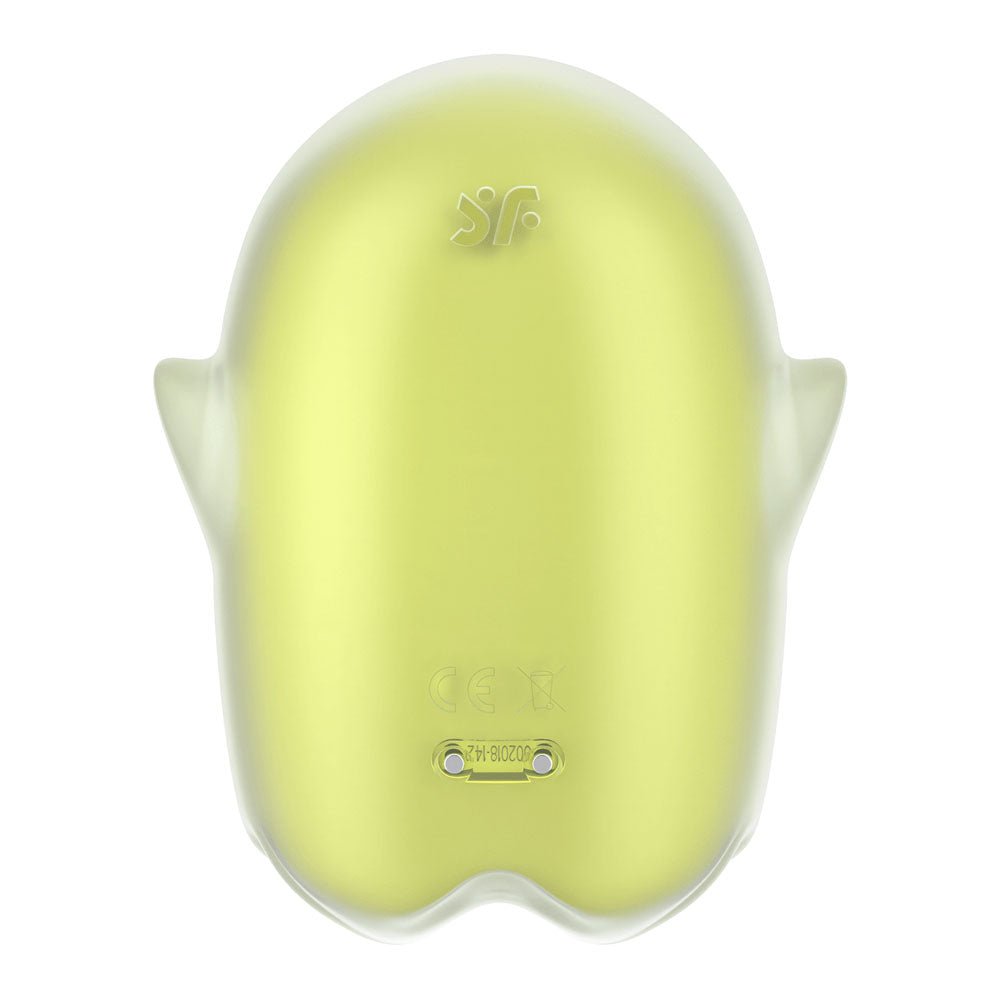 Satisfyer Glowing Ghost - Yellow - Glow in Dark Yellow USB Rechargeable Air Pulse Stimulator - silkandsin
