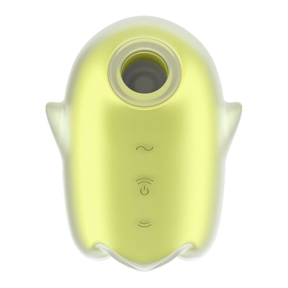Satisfyer Glowing Ghost - Yellow - Glow in Dark Yellow USB Rechargeable Air Pulse Stimulator - silkandsin