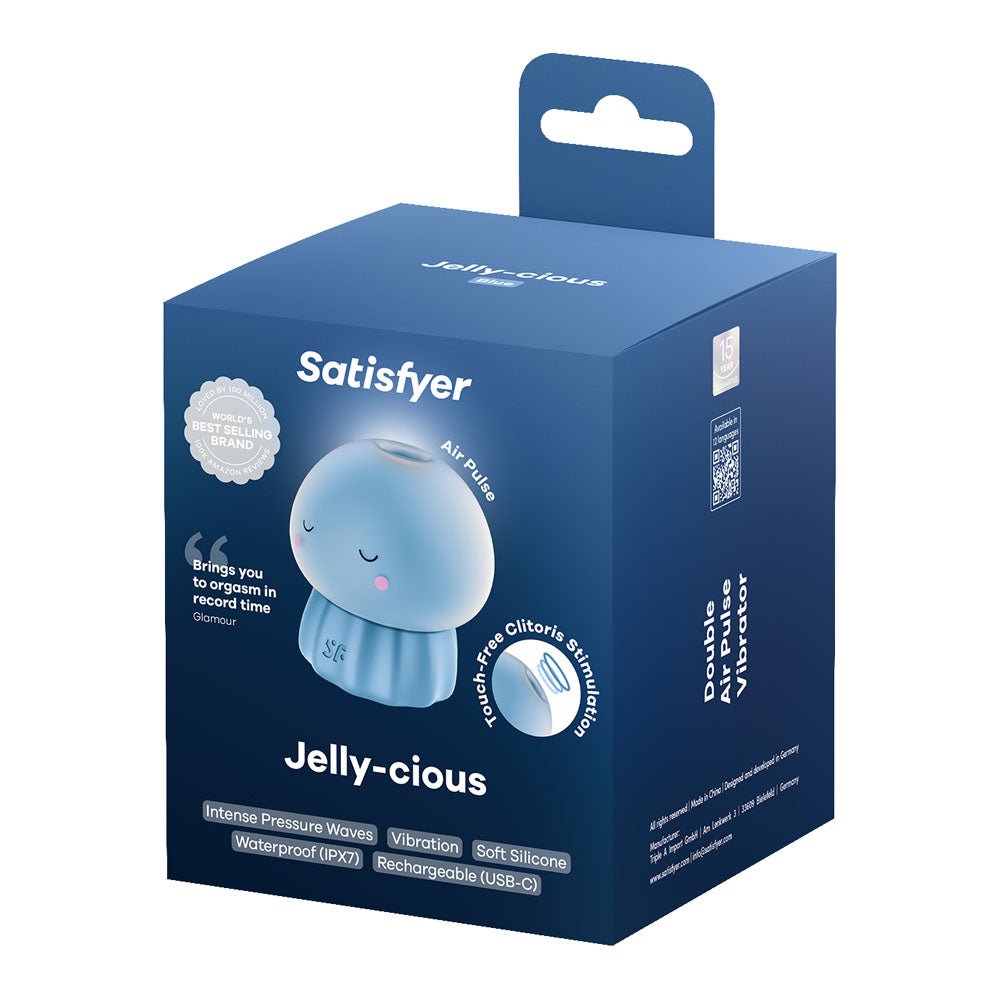 Satisfyer Jelly - cious - Blue USB Rechargeable Air Pulse Stimulator - silkandsin