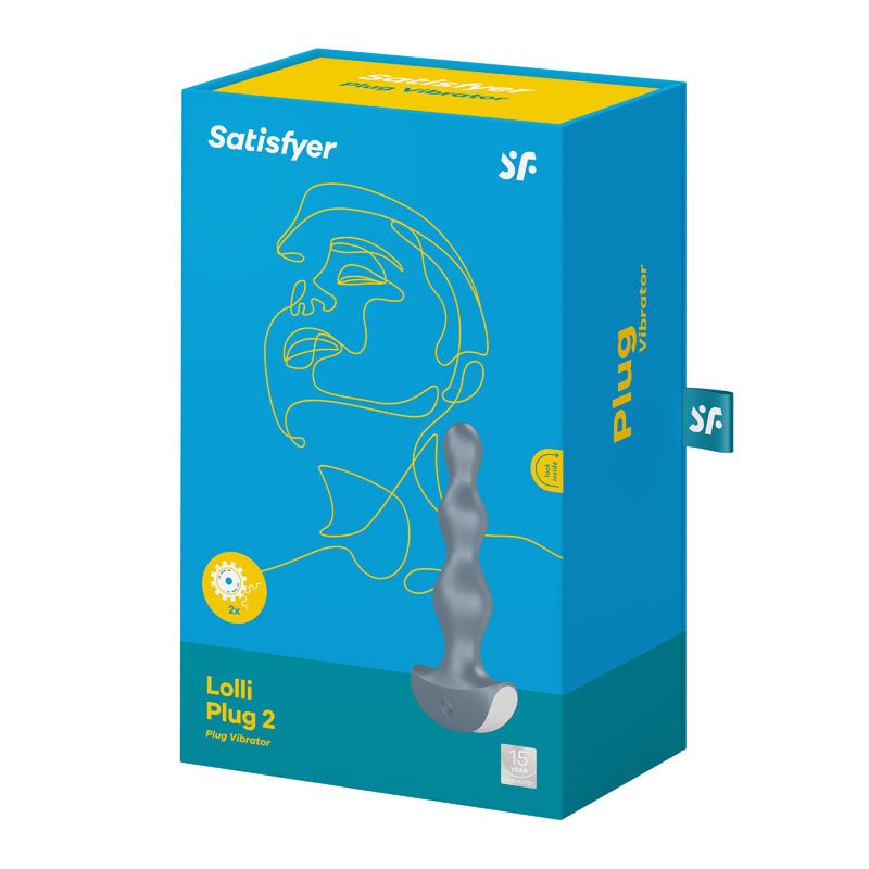 Satisfyer Lolli - Plug 2 - Gray Vibrating Anal Beads - silkandsin