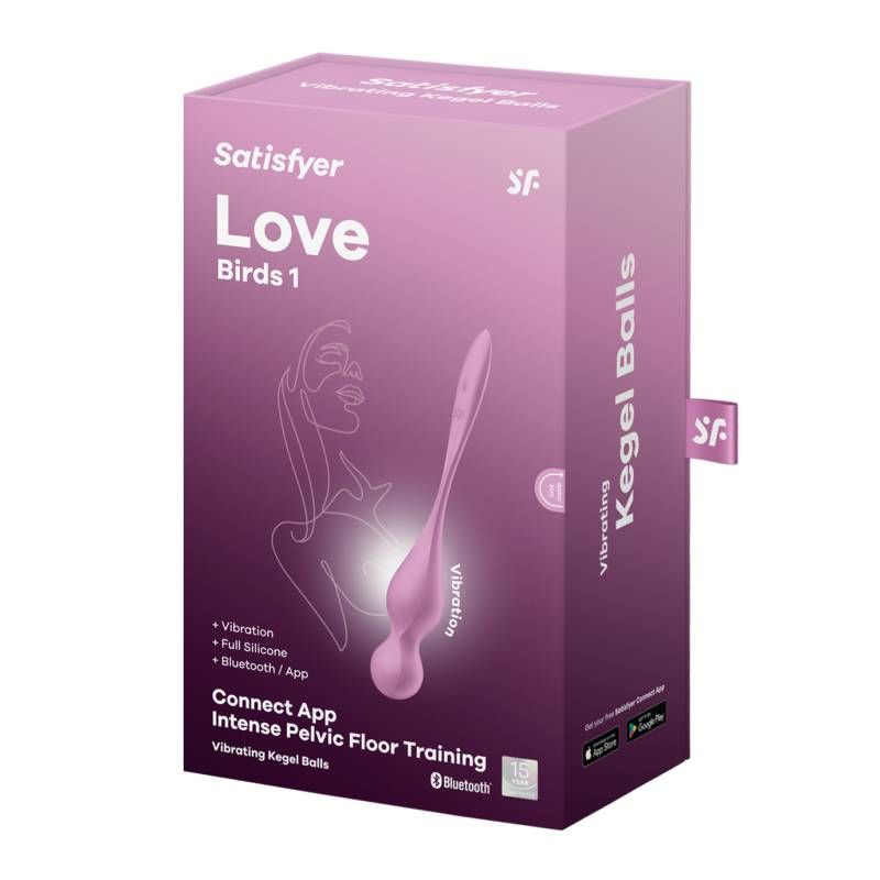 Satisfyer Love Birds 1 Kegel Pelvic Floor Trainer w Connect App Pink - Silk and Sin