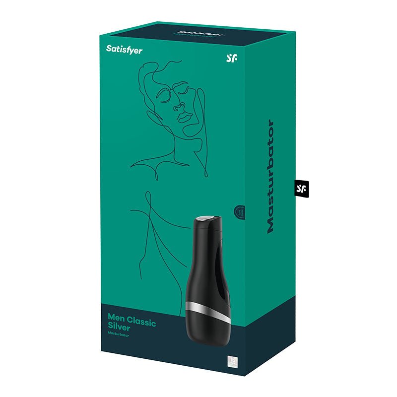 Satisfyer Men Classic - Black/Silver Stroker - silkandsin
