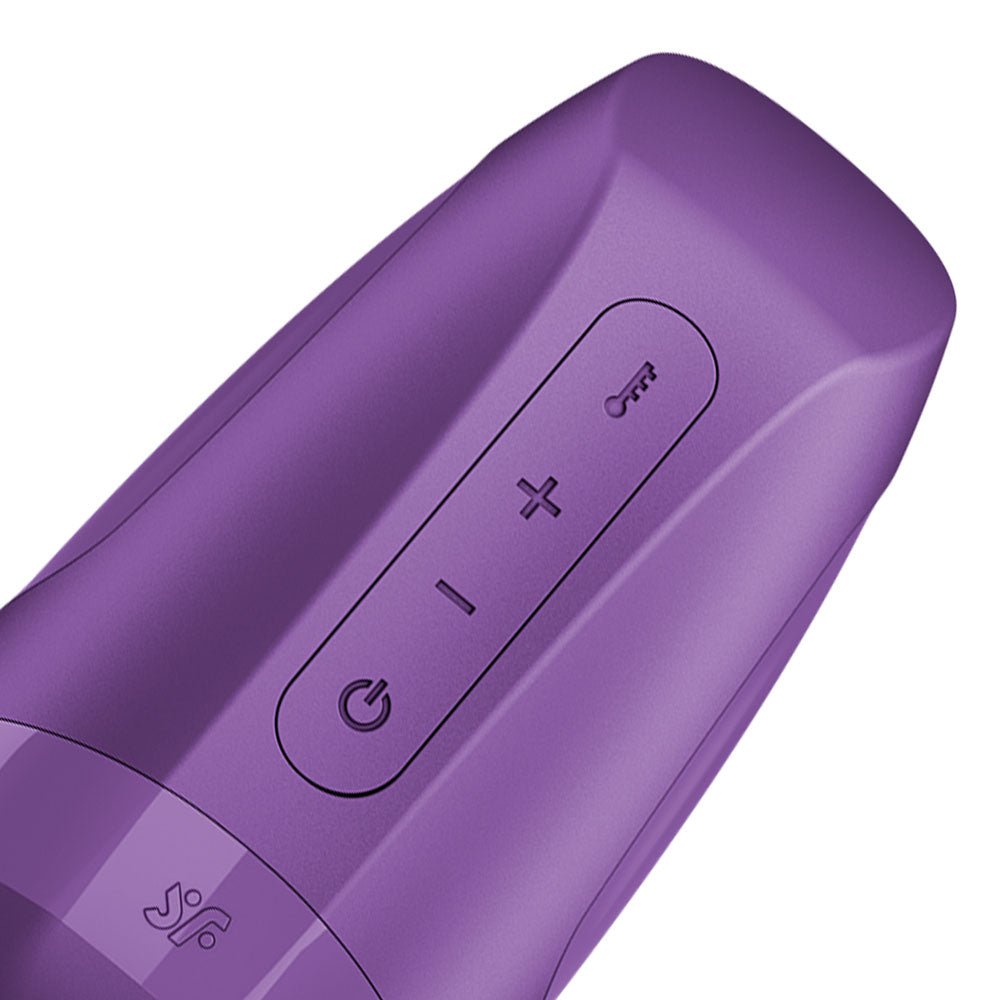 Satisfyer Men Heat Vibration - Battery Series - Purple Heating and Vibrating Masturbator - silkandsin