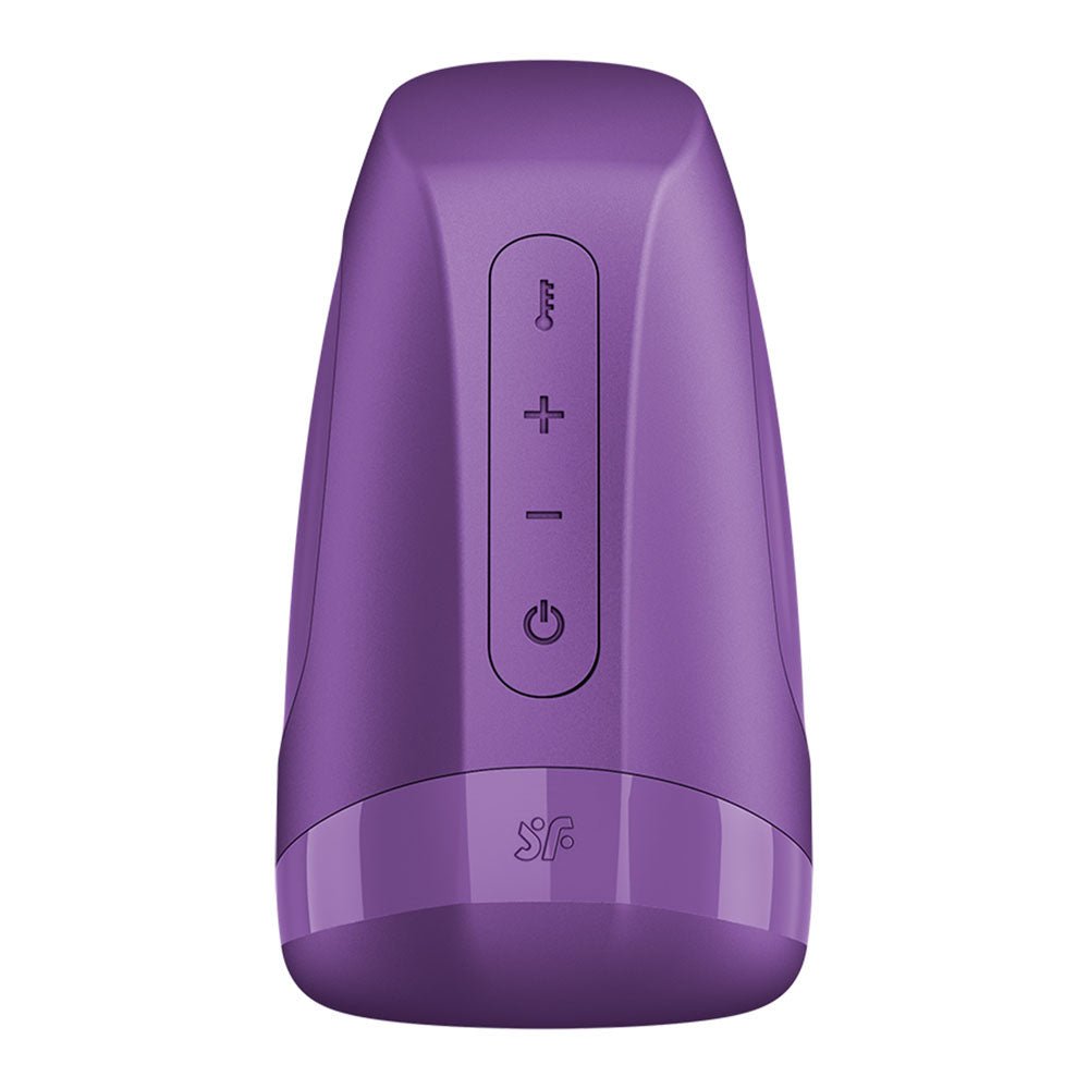 Satisfyer Men Heat Vibration - Battery Series - Purple Heating and Vibrating Masturbator - silkandsin