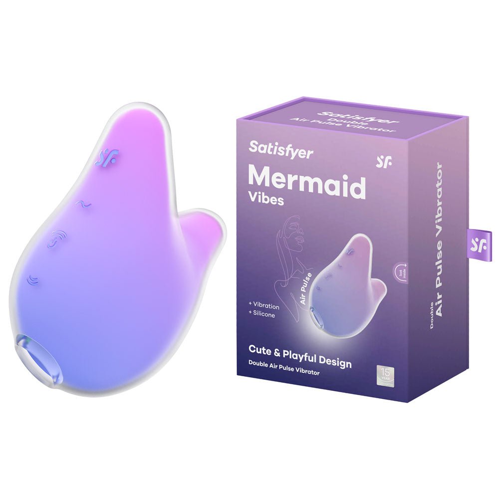 Satisfyer Mermaid Vibes - Violet/Pink - Violet/Pink USB Rechargeable Air Pulse Stimulator - Silk and Sin