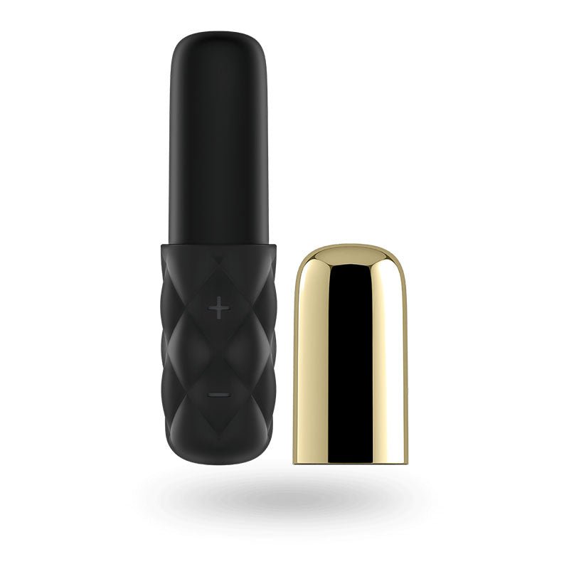 Satisfyer Mini Sparking Darling - Gold/Black USB Rechargeable Mini Vibrator - silkandsin