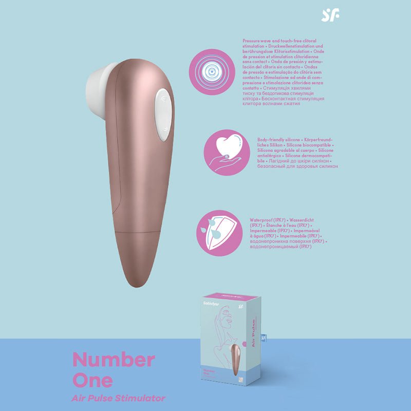 Satisfyer Number 1 - Rose Gold Touch - Free Clitoral Stimulator - silkandsin