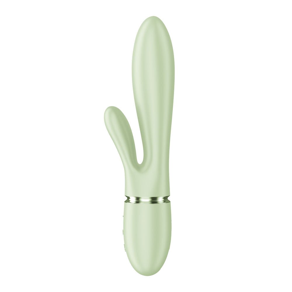 Satisfyer Pearl Bunny 2 - Light Green - Light Green 21.5 cm USB-C Rechargeable Rabbit Vibrator - Silk and Sin