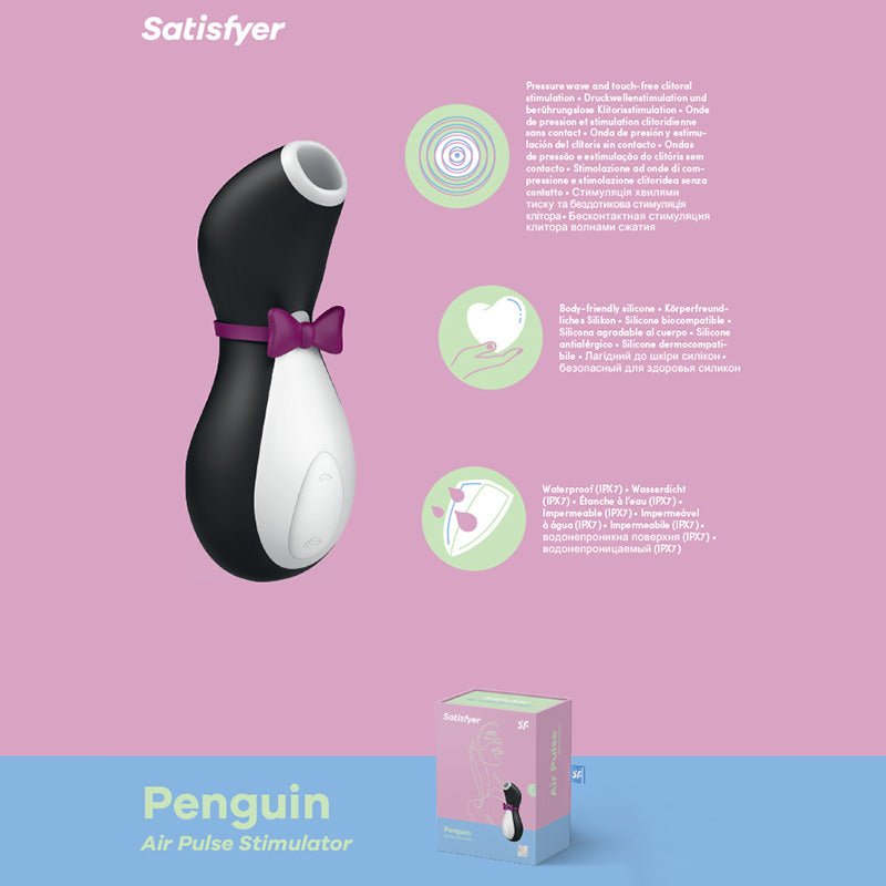 Satisfyer Penguin - Touch-Free USB-Rechargeable Clitoral Stimulator - Silk and Sin