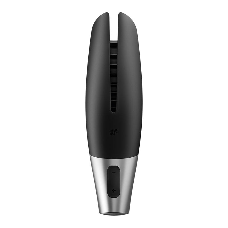 Satisfyer Power Masturbator - Black USB Rechargeable Vibrating Masturbator with App Control - Silk and Sin