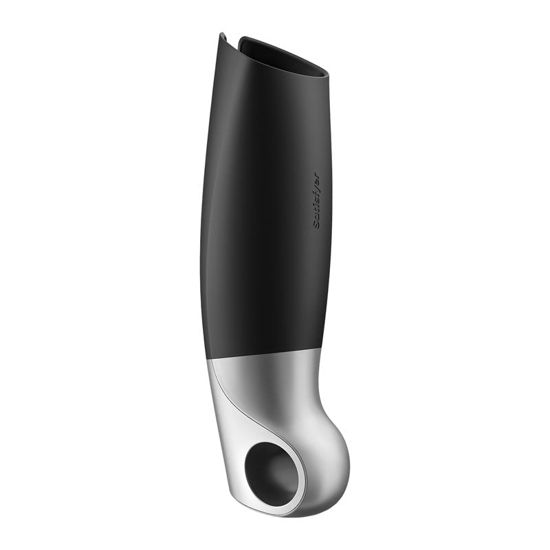 Satisfyer Power Masturbator - Black USB Rechargeable Vibrating Masturbator with App Control - Silk and Sin