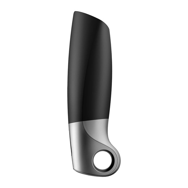 Satisfyer Power Masturbator - Black USB Rechargeable Vibrating Masturbator with App Control - Silk and Sin