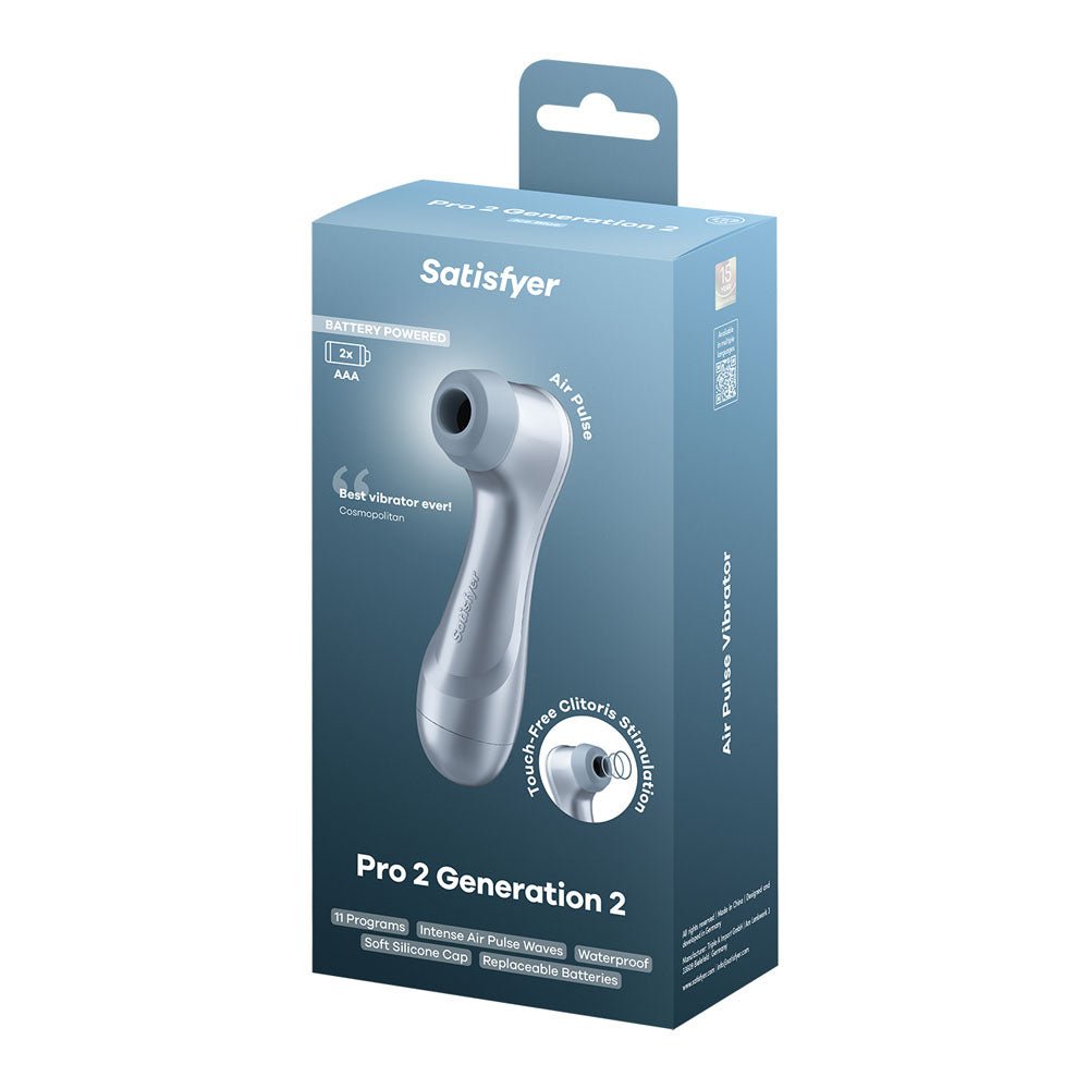 Satisfyer Pro 2 - Blue - Battery Series - Blue Touch - Free Clitoral Stimulator - silkandsin