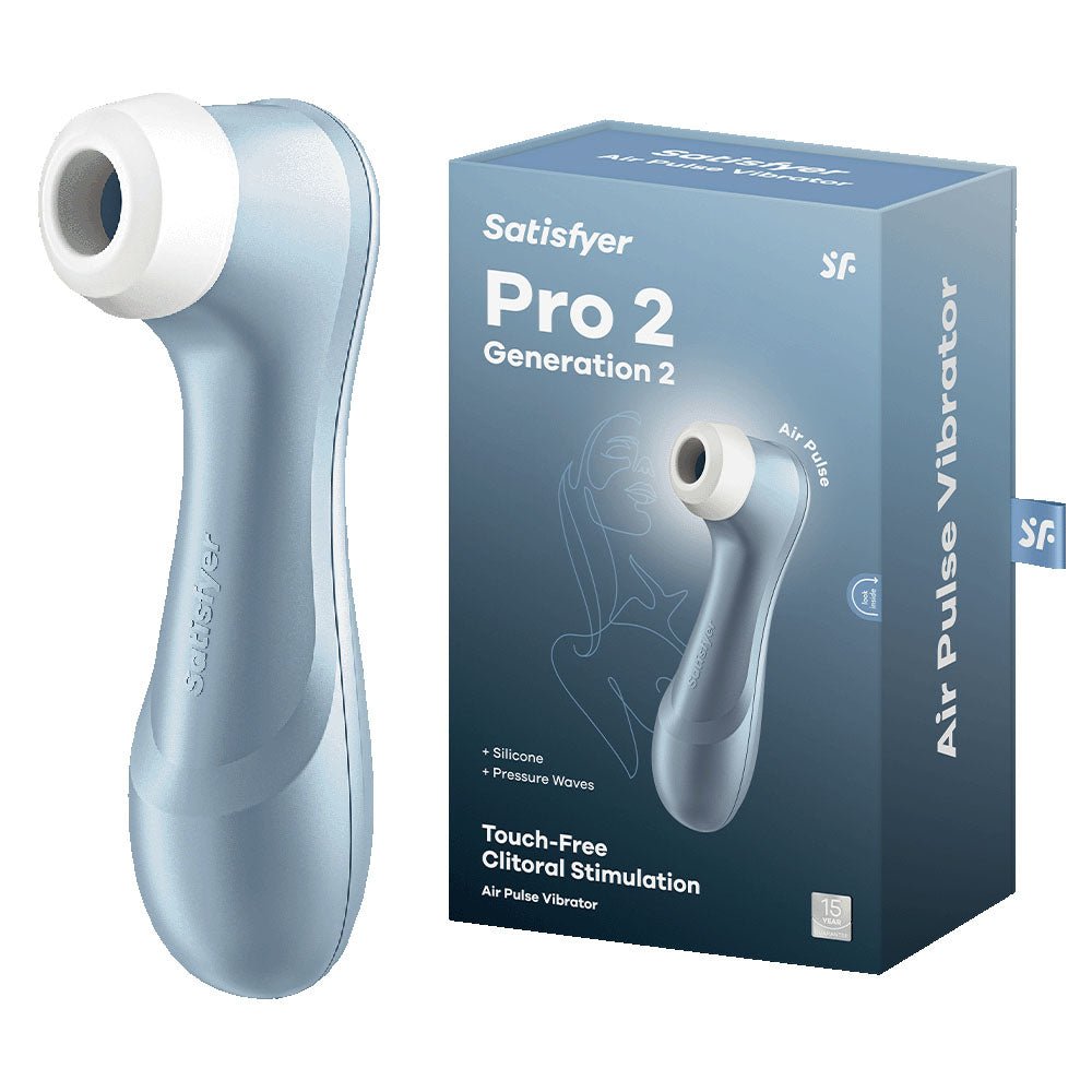 Satisfyer Pro 2 - Blue - Touch - Free USB - Rechargeable Clitoral Stimulator - silkandsin