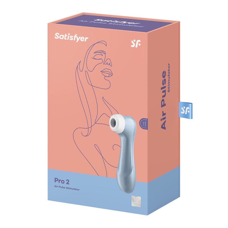 Satisfyer Pro 2 - Blue - Touch - Free USB - Rechargeable Clitoral Stimulator - silkandsin