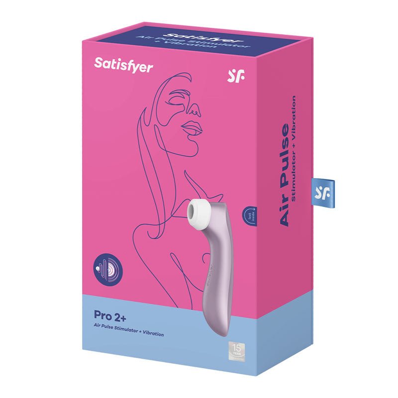 Satisfyer Pro 2+ Purple - Purple Touch - Free USB - Rechargeable Clitoral Stimulator with Vibration - silkandsin