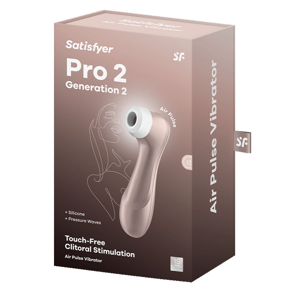 Satisfyer Pro 2 - Rose Gold - Touch - Free USB - Rechargeable Clitoral Stimulator - silkandsin