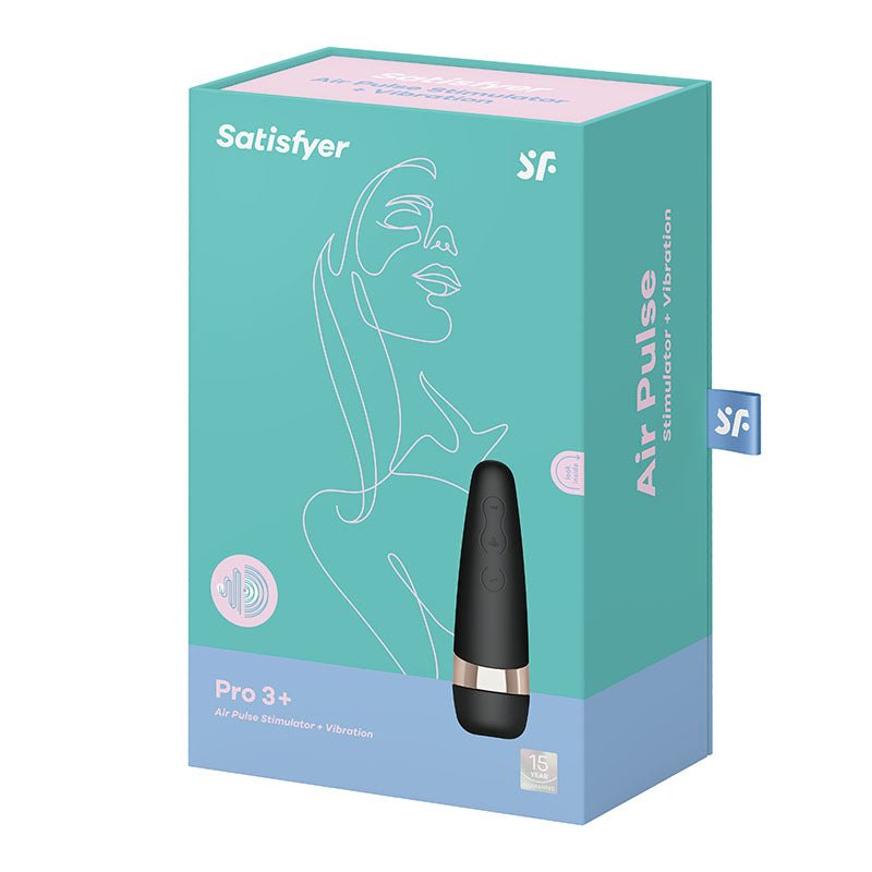 Satisfyer Pro 3+ - Touch - Free USB - Rechargeable Clitoral Stimulator with Vibration - silkandsin