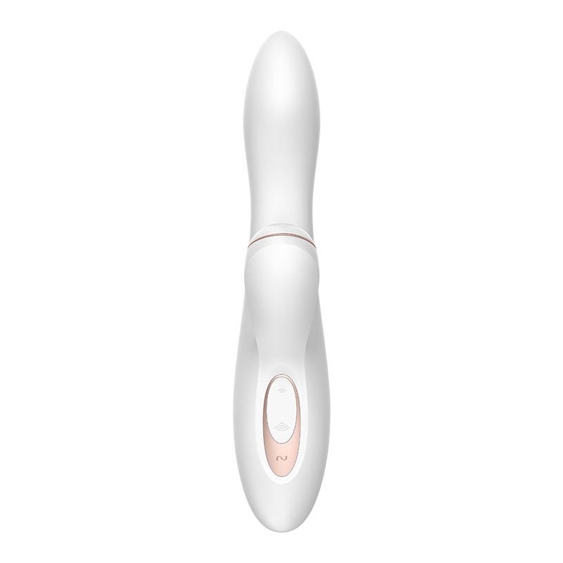 Satisfyer Pro + G - Spot - White 22 cm USB Rechargeable Rabbit Vibrator with Touch - Free Clitoral Stimulator - silkandsin