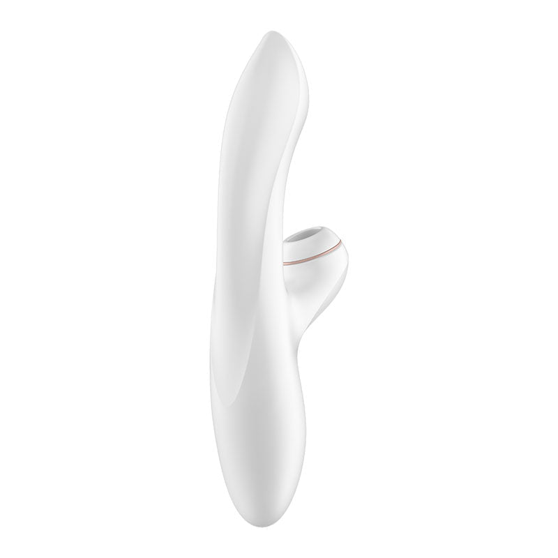 Satisfyer Pro + G - Spot - White 22 cm USB Rechargeable Rabbit Vibrator with Touch - Free Clitoral Stimulator - silkandsin