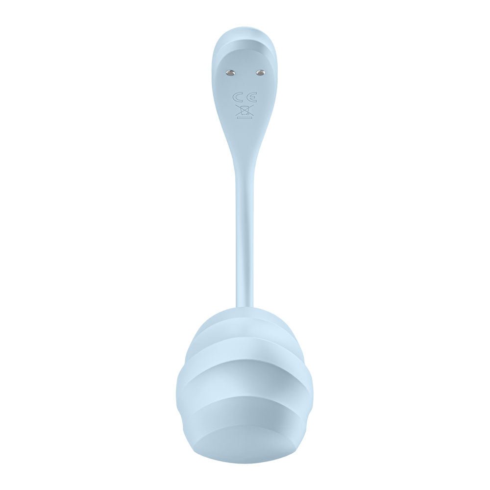 Satisfyer Smooth Petal - Light Blue - Light Blue USB Rechargeable Wearable Stimulator with App Control - silkandsin