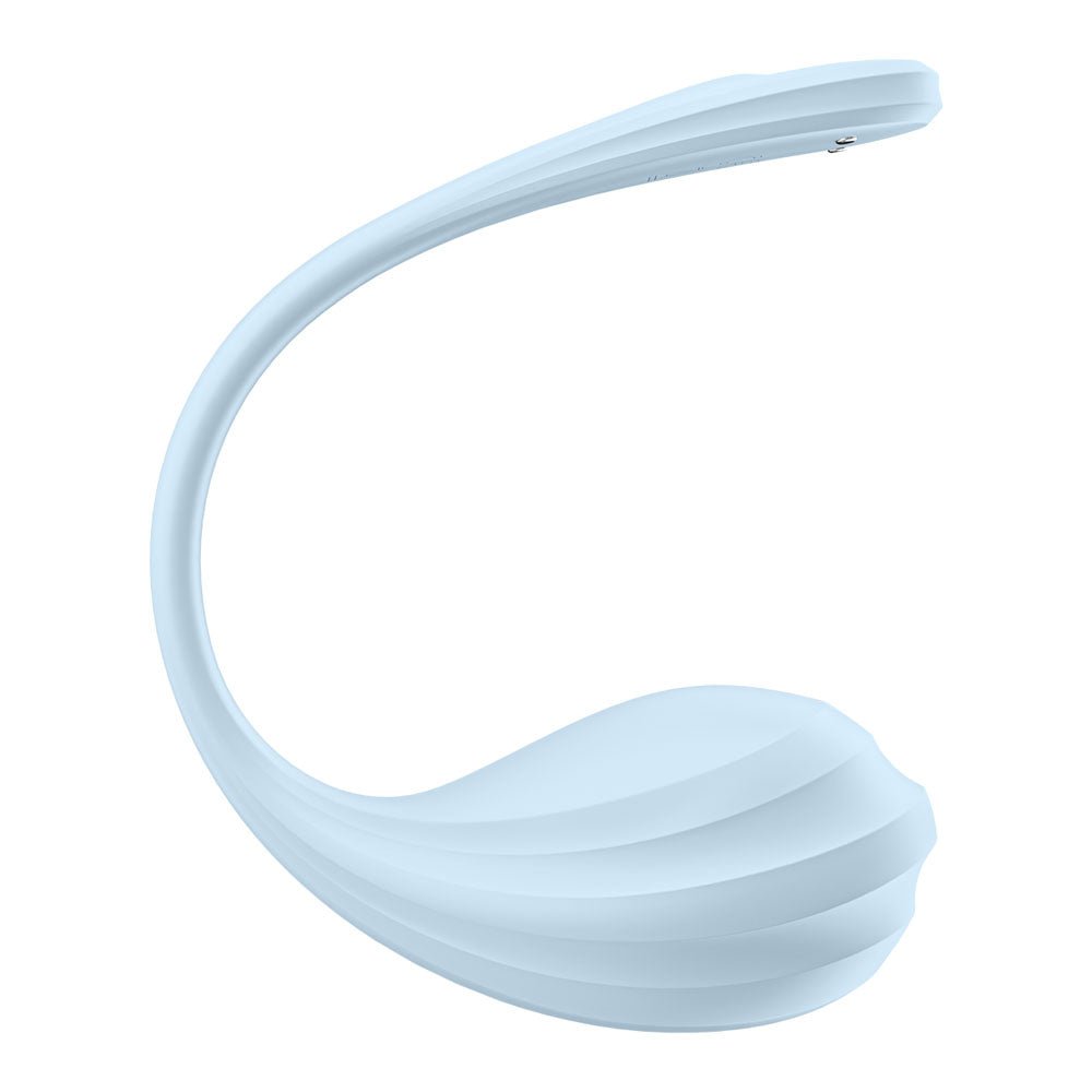 Satisfyer Smooth Petal - Light Blue - Light Blue USB Rechargeable Wearable Stimulator with App Control - silkandsin