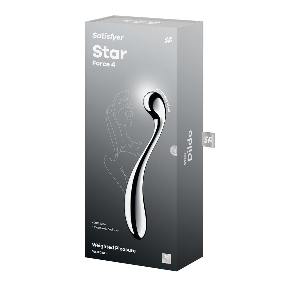 Satisfyer Star Force 4 - Chrome Steel 26 cm Dildo - Silk and Sin
