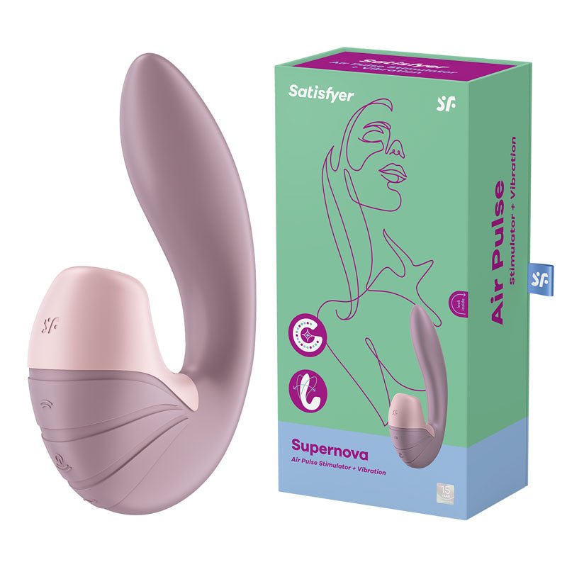 Satisfyer Supernova - Old Rose USB Rechargeable Vibrator with Air Pulsation - silkandsin