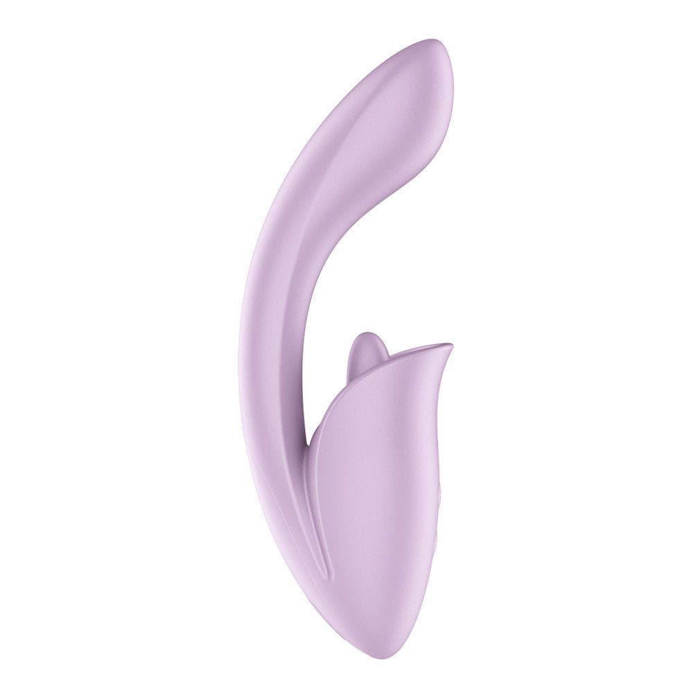 Satisfyer Tongue Expert - Violet 18 cm USB Rechargeable Vibrator with Flicking Clit Stimulator - silkandsin