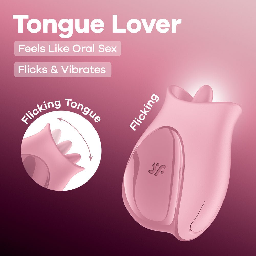 Satisfyer Tongue Lover - Pink USB Rechargeable Flicking Stimulator - silkandsin