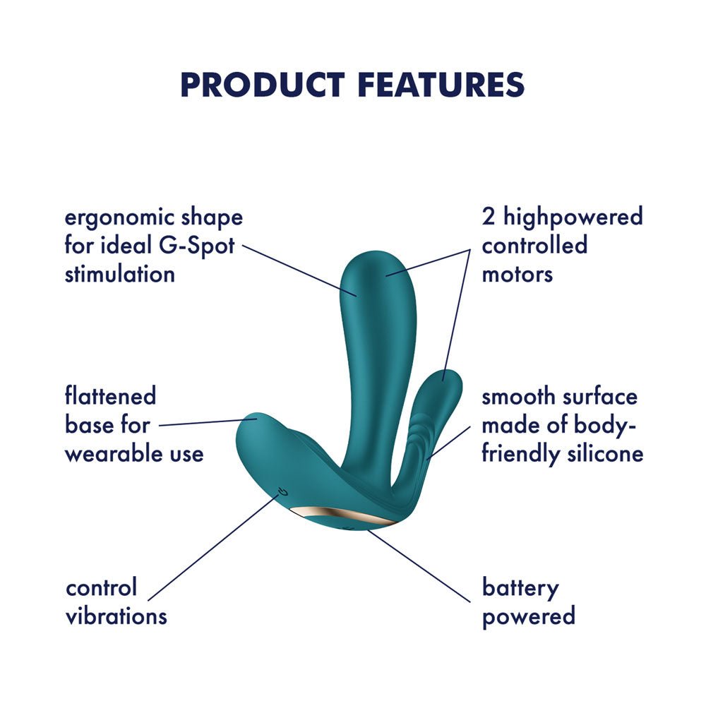 Satisfyer Top Secret + - Battery Series - Green Wearable Vibrator - silkandsin