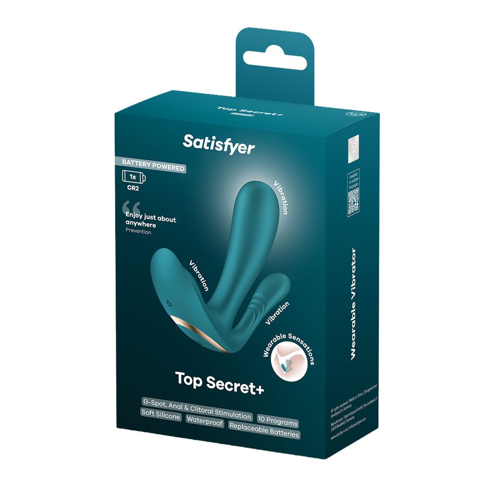 Satisfyer Top Secret + - Battery Series - Green Wearable Vibrator - silkandsin