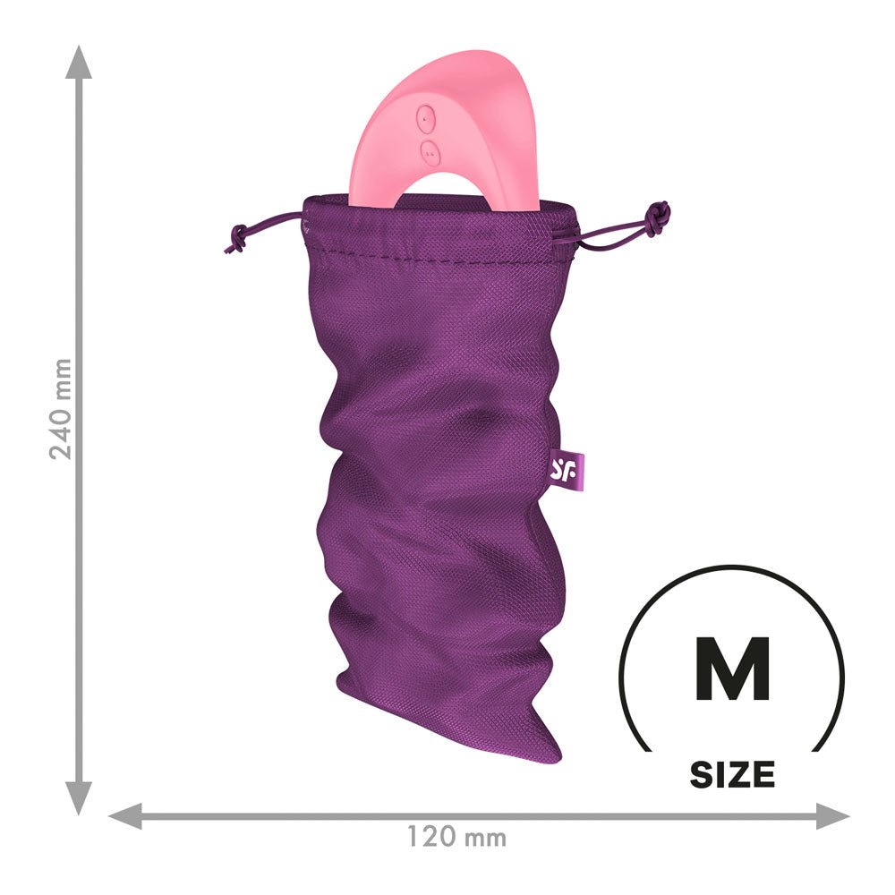 Satisfyer Treasure Bag Medium - Violet - Violet Medium Toy Storage Bag - silkandsin