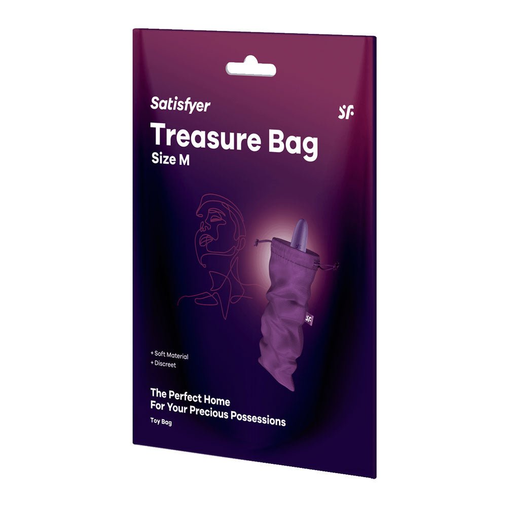 Satisfyer Treasure Bag Medium - Violet - Violet Medium Toy Storage Bag - silkandsin