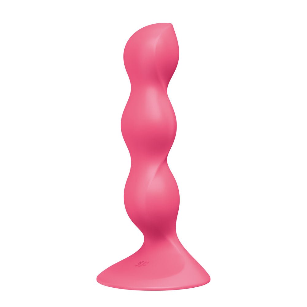 Satisfyer Triple Ball-R - Red - Red 18 cm Beaded and Weighted Dildo - Silk and Sin