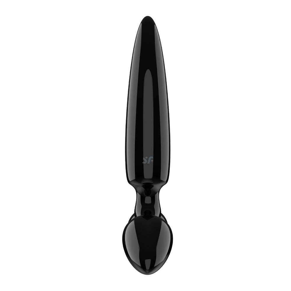 Satisfyer Triple Crystal 1 - Black - Black Glass 3-in-1 Butt Plug - Silk and Sin