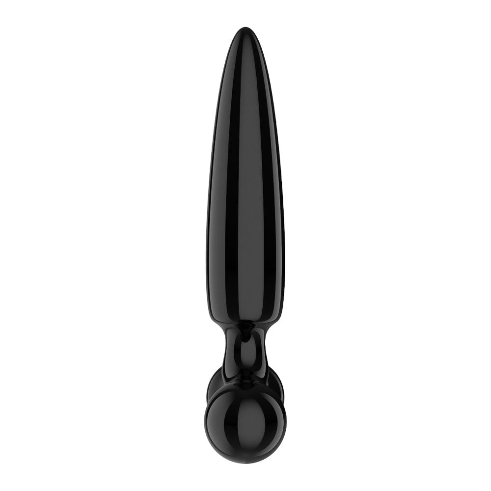 Satisfyer Triple Crystal 1 - Black - Black Glass 3-in-1 Butt Plug - Silk and Sin