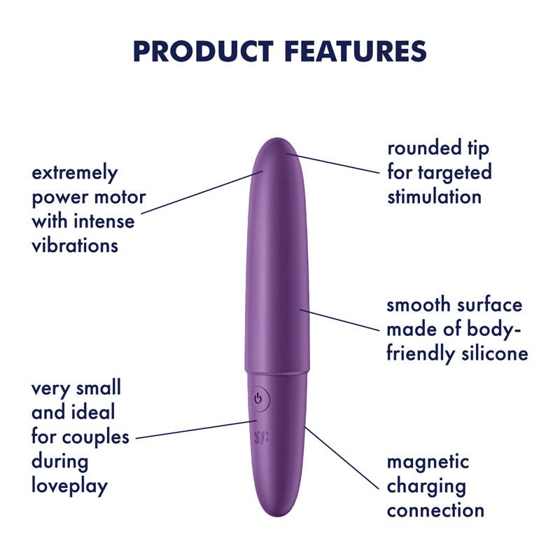 Satisfyer Ultra Power Bullet 6 - Purple USB Rechargeable Bullet - silkandsin