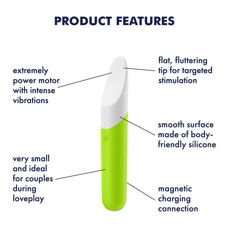 Satisfyer Ultra Power Bullet 7 - Green USB Rechargeable Bullet - silkandsin