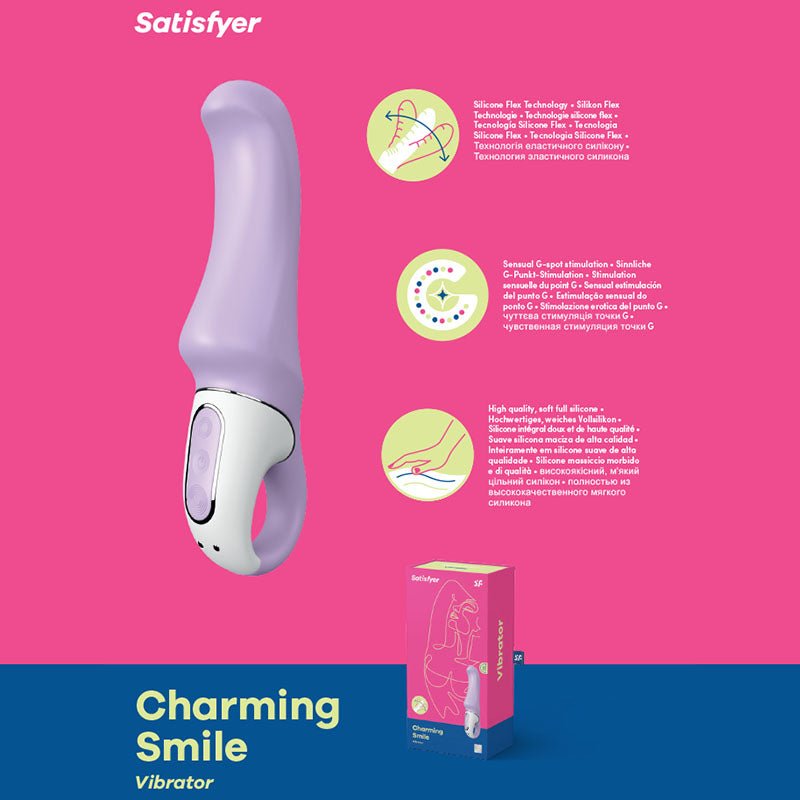 Satisfyer Vibes - Charming Smile - Lilac USB Rechargeable Vibrator - silkandsin