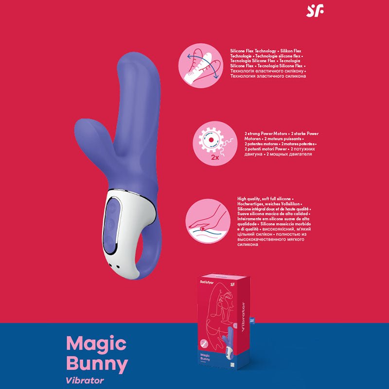 Satisfyer Vibes - Magic Bunny - Purple USB Rechargeable Rabbit Vibrator - silkandsin