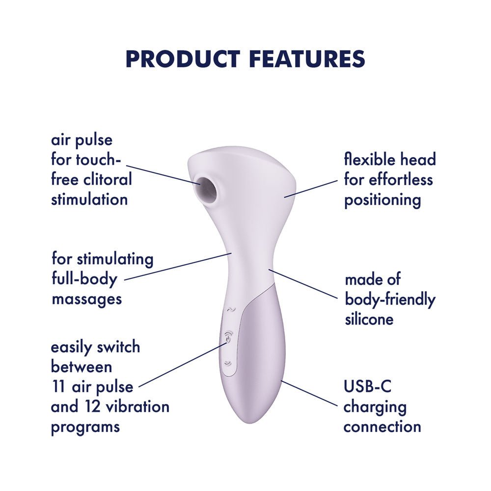 Satisfyer Wand-erful - Violet 15.8 cm USB Rechargeable Air Pulse Massage Wand - Silk and Sin