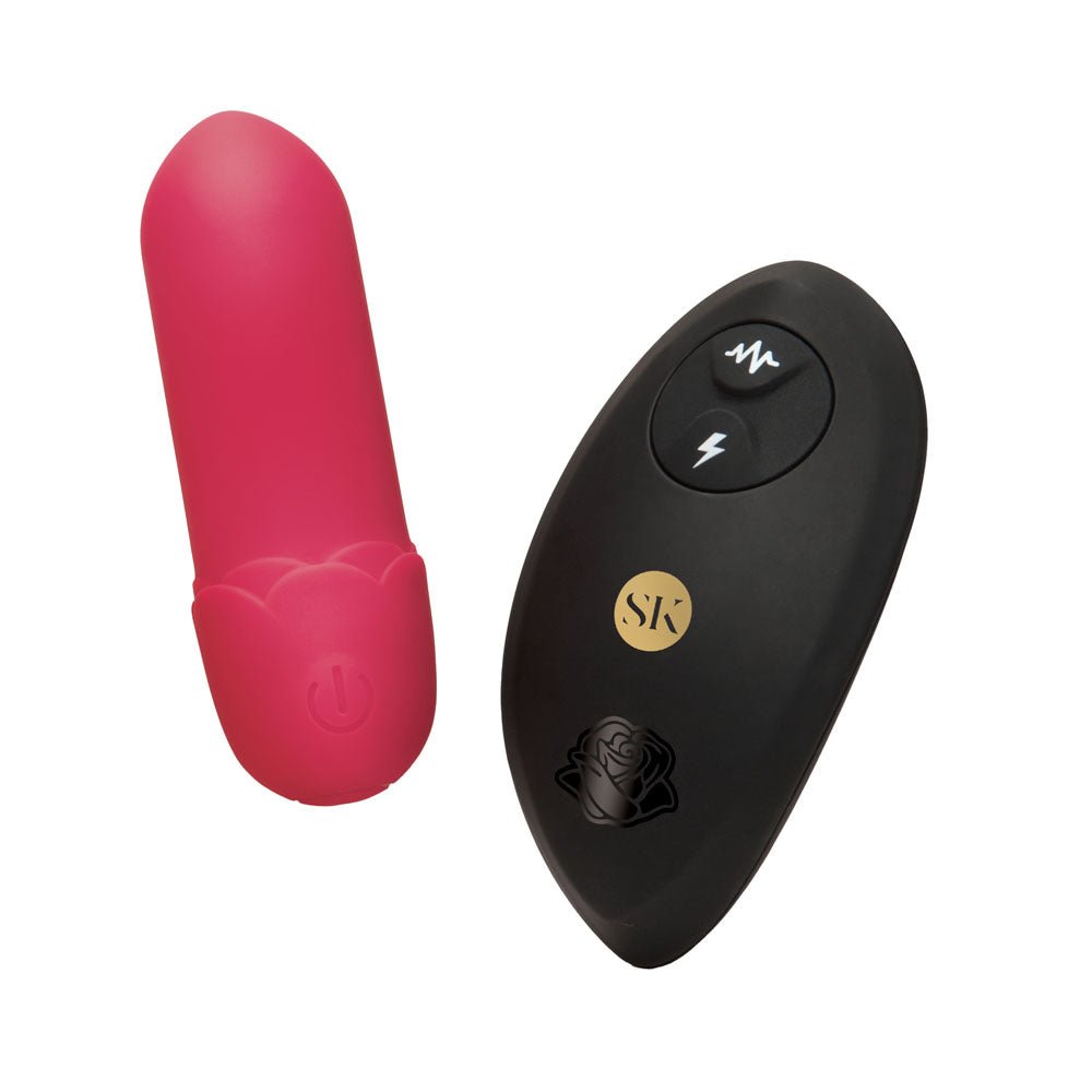 Secret Kisses ROSEGASM Petal Play Mini Bullet Vibe - Red 7.5 cm USB Rechargeable Bullet with Wireless Remote - Silk and Sin