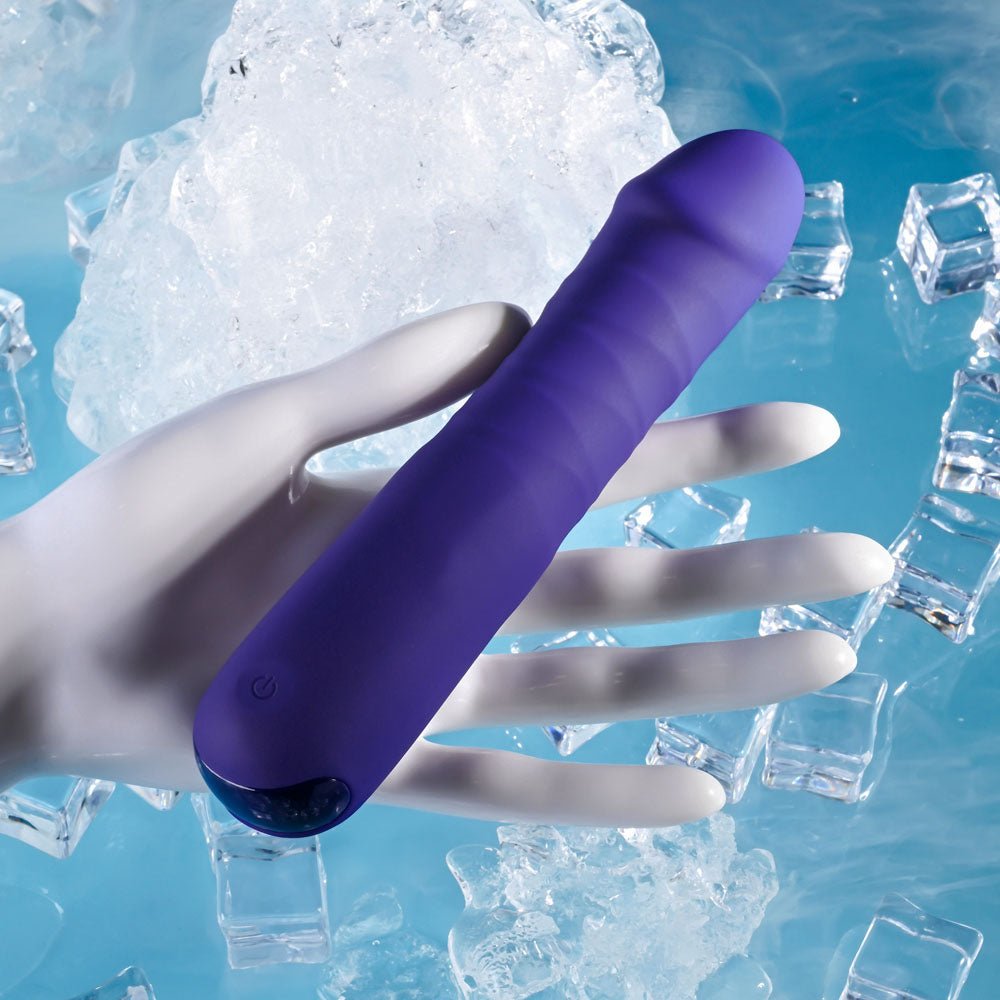 Selopa AMBITION - Purple 17 cm USB Rechargeable Thrusting Vibrator - silkandsin