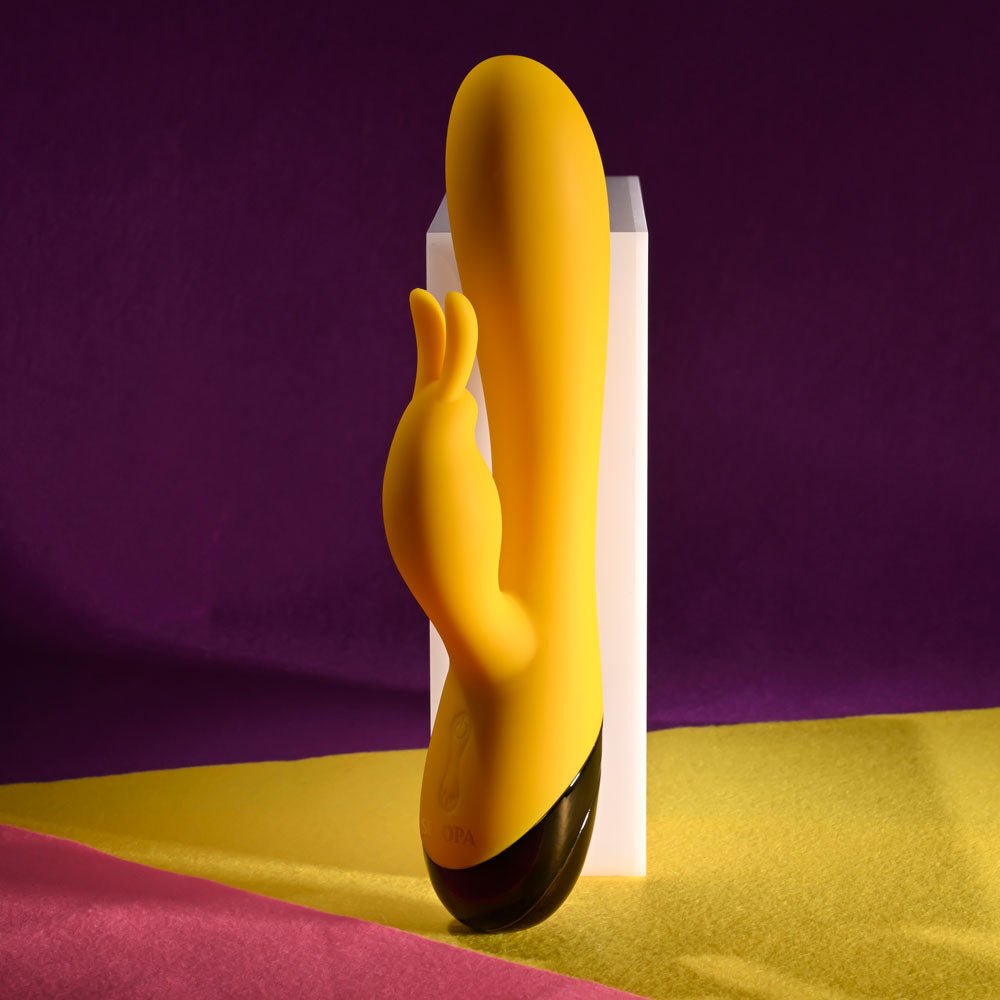 Selopa BUZZZ BUNNY - Yellow 19.7 cm USB Rechargeable Rabbit Vibrator - silkandsin