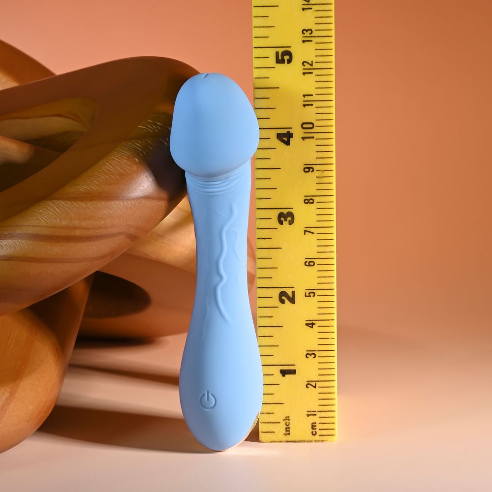 Selopa DAINTY DICK - Baby Blue 11.9 cm USB Rechargeable Mini Vibrator - silkandsin
