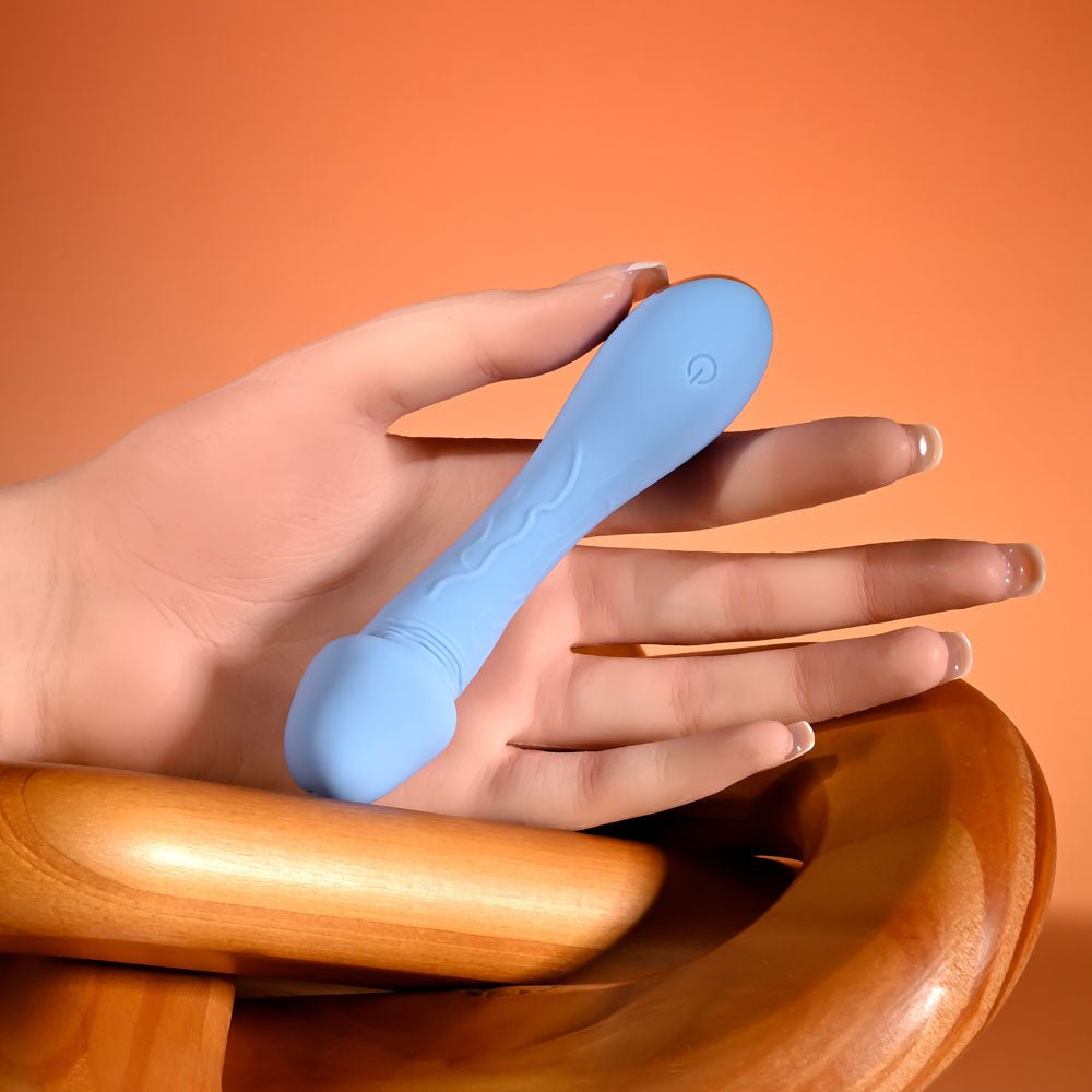 Selopa DAINTY DICK - Baby Blue 11.9 cm USB Rechargeable Mini Vibrator - silkandsin
