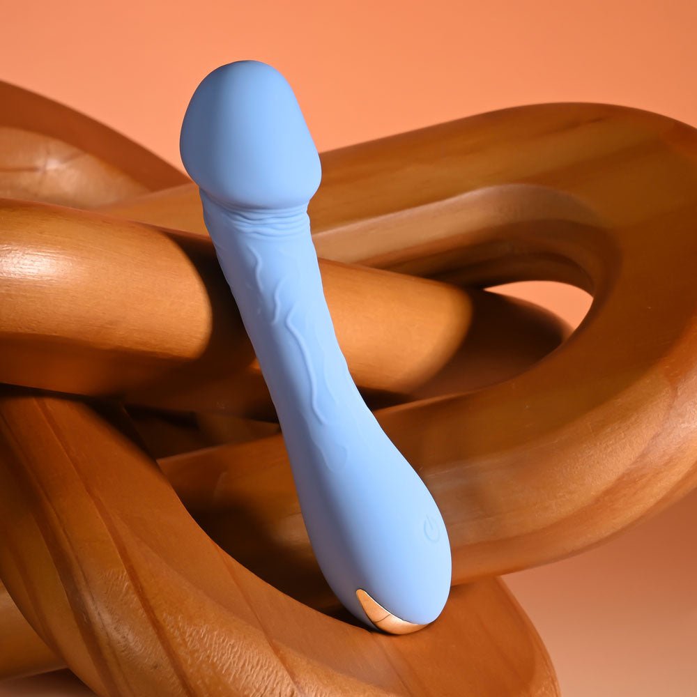 Selopa DAINTY DICK - Baby Blue 11.9 cm USB Rechargeable Mini Vibrator - silkandsin
