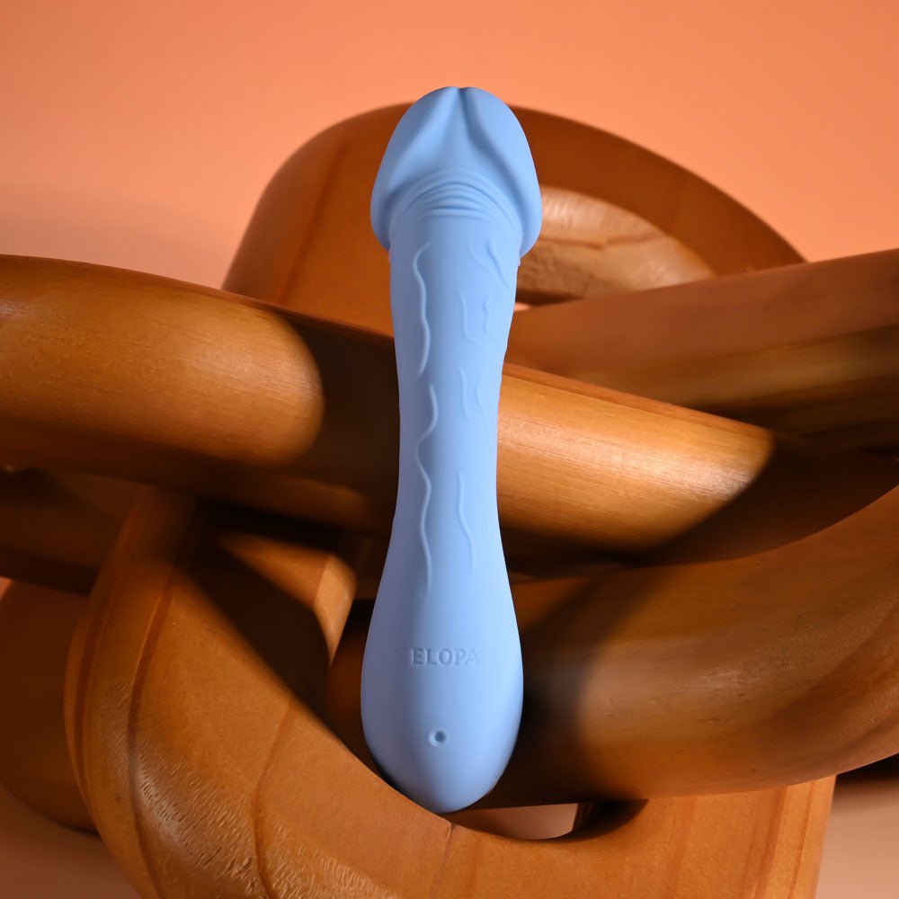 Selopa DAINTY DICK - Baby Blue 11.9 cm USB Rechargeable Mini Vibrator - silkandsin